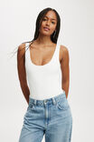 Cleo Scoop Neck Low Back Bodysuit, VINTAGE WHITE - alternate image 1