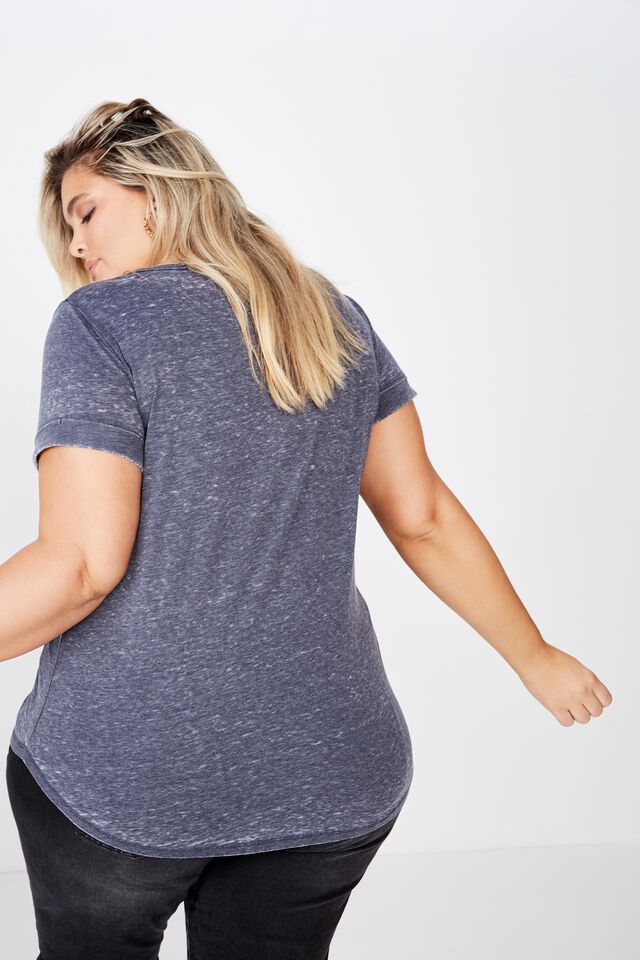 Curve Karly Short Sleeve Tee, MOONLIGHT BURNOUT