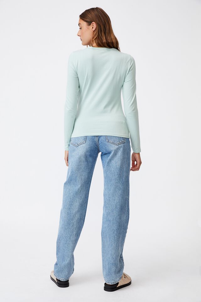 The Everyday Scooped Long Sleeve Top, HORIZON BLUE