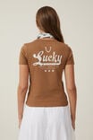 Fitted Rib Graphic Longline Tee, LUCKY RECORDS/ PINECONE - alternate image 3