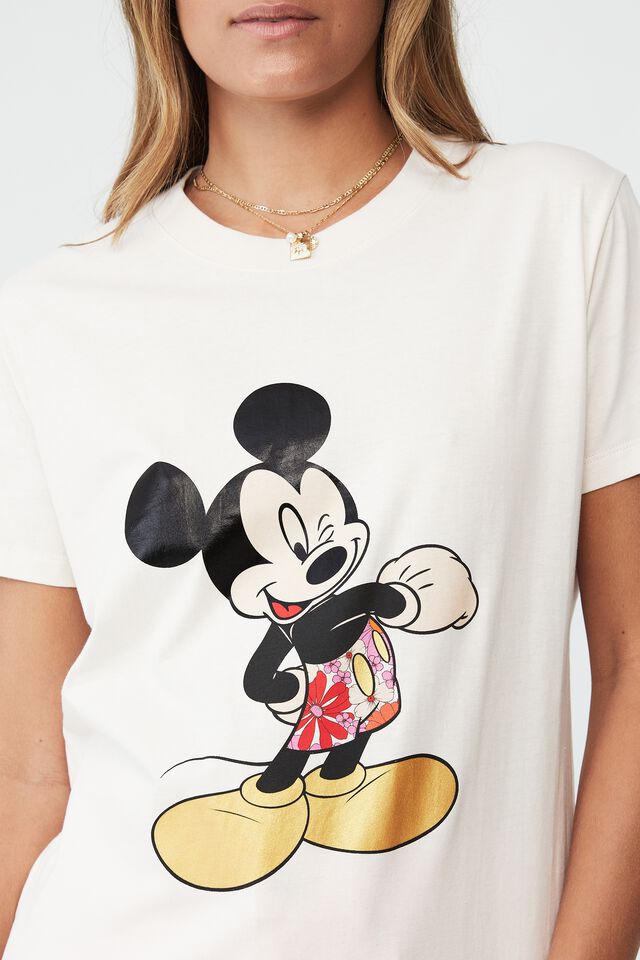 Classic Cny Graphic T Shirt, LCN DIS MICKEY FLORAL SHORTS/WHITE SAND