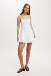 Kiera Godet Hem Mini Dress, WHITE PAISLEY EMBROIDERY - alternate image 2