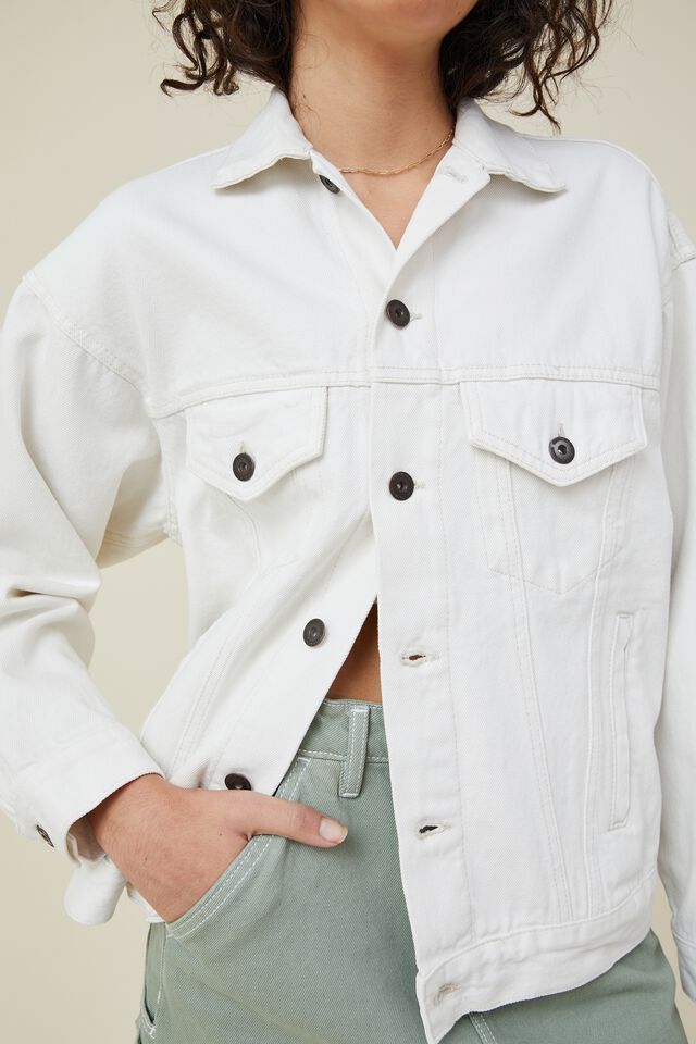 The Oversized Denim Jacket, WHITE HAVEN