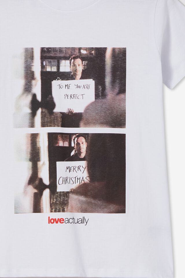 Classic Christmas License T Shirt, LCN UNI LOVE ACTUALLY SIGNS/WHITE