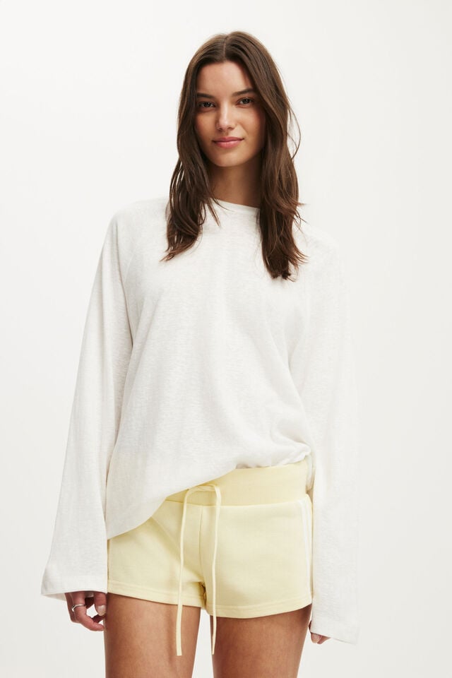 Micro Sweatshort, WHIPPED BUTTER/STRIPE