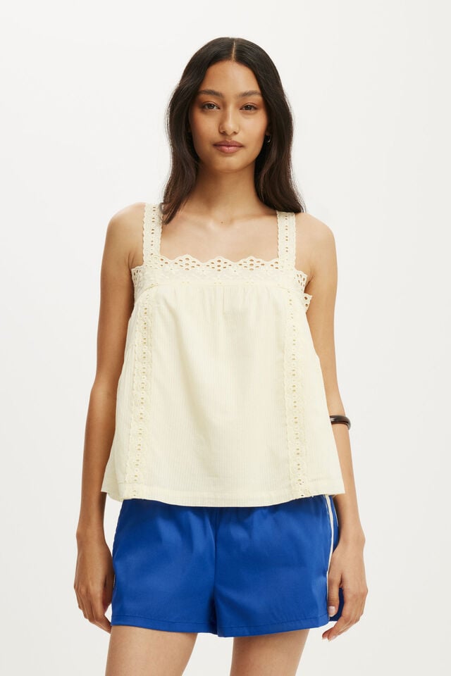 Nyla Woven Sport Short, COBALT/CREME FRAICHE STRIPE