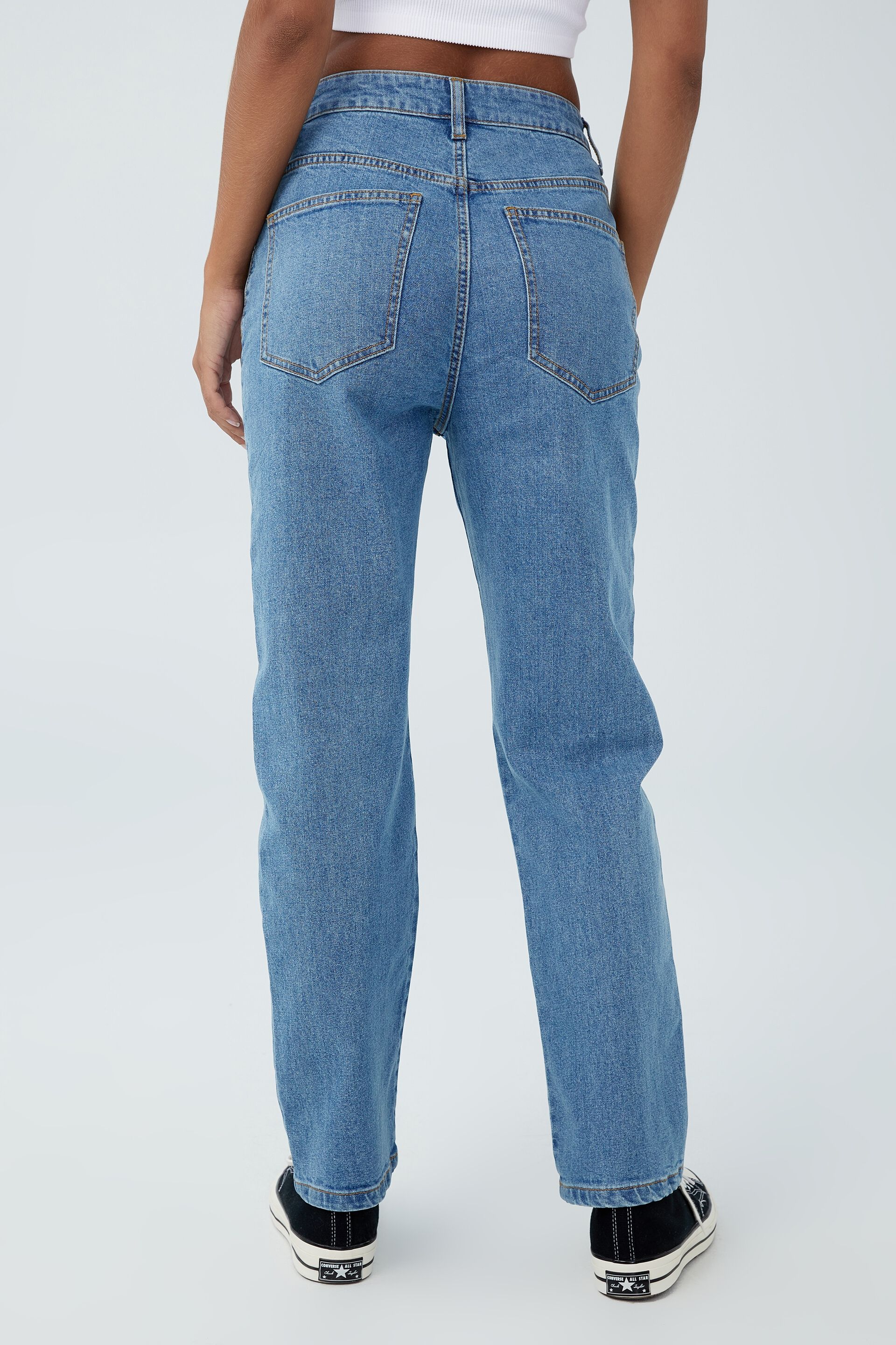 WOMEN FASHION Jeans Worn-in discount 86% Blue M Tezenis mom-fit jeans 