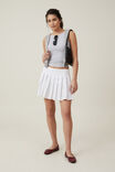 Serena Pleated Mini Skirt, WHITE - alternate image 2