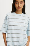 Boxy Short Sleeve Tee, ADA STRIPE SEASIDE BLUE - example image 4