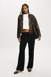 Ivy Faux Leather Jacket, WASHED BROWN - alternate image 2