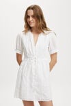 Georgie Lace Trim Mini Dress, WHITE - alternate image 1