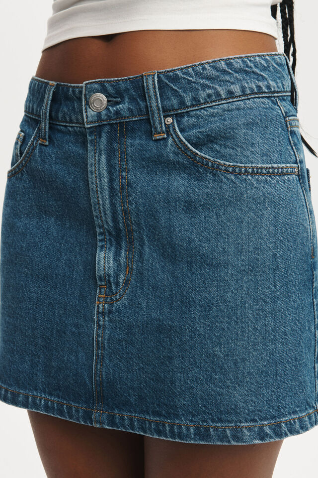 Original Denim Mini Skirt, SEA BLUE