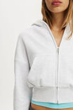 Oversized Zip Through Hoodie, LIGHT GREY MARLE - example image 3
