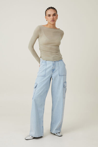 Relaxed Cargo Jean, CRYSTAL BLUE