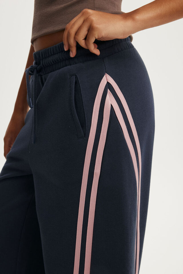 Cal&ccedil;a de Moletom - Contrast Barrel Leg Sweatpant, SHADOW NAVY/CLOUD BLUSH