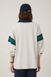 Camiseta - Graphic Oversized Long Sleeve Polo, MONACO / LIGHT STONE / VERDANT GREEN - vista alternativa 3