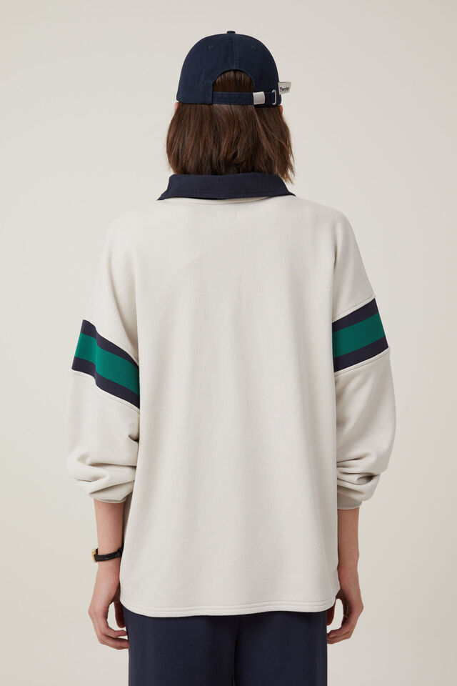 Camiseta - Graphic Oversized Long Sleeve Polo, MONACO / LIGHT STONE / VERDANT GREEN