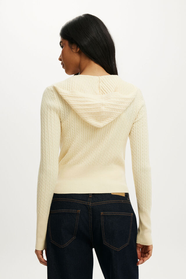 Everfine Hooded Knit, VANILLA GLOW