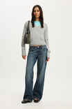 Softest Luxe Cinched V Neck Knit, MID GREY MARLE - example image 2