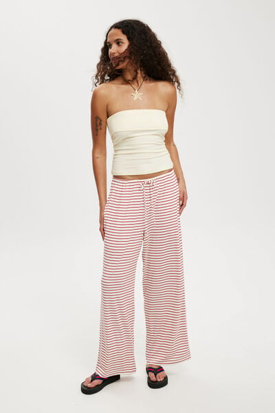 Blair Wide Leg Pant Asia Fit, LORRY STRIPE/RED VELVET