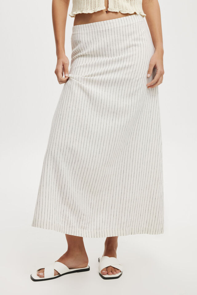 Saia - Haven Maxi A-Line Skirt, DAHNA PINSTRIPE