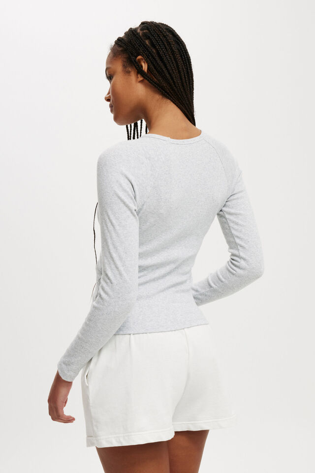 Kelsey Raglan Long Sleeve, GREY MARLE