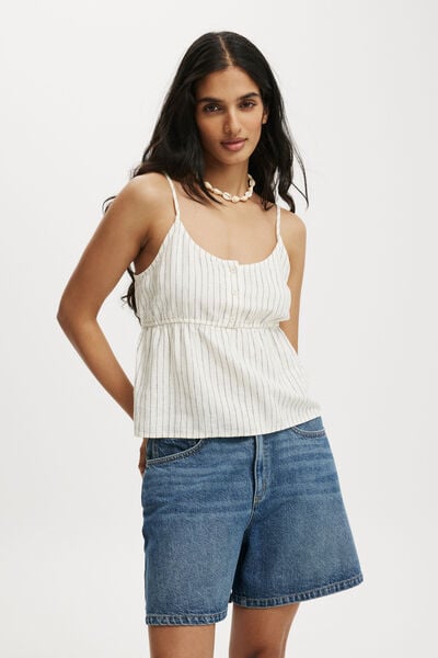 Haven Button Front Cami, DAHNA PINSTRIPE