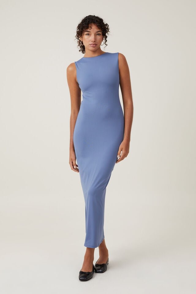 Low Back Luxe Maxi Dress, ELEMENTAL BLUE