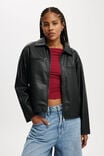 Ivy Faux Leather Jacket, BLACK - alternate image 1