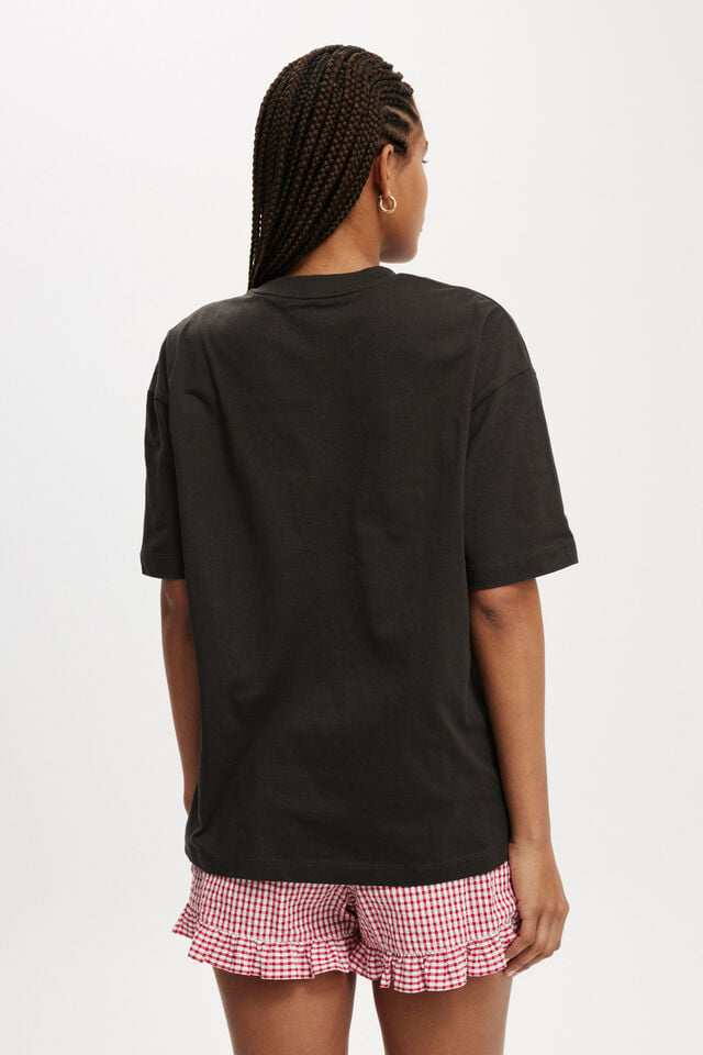 Camiseta - The Boxy Graphic Tee, LACEY/WASHED BLACK