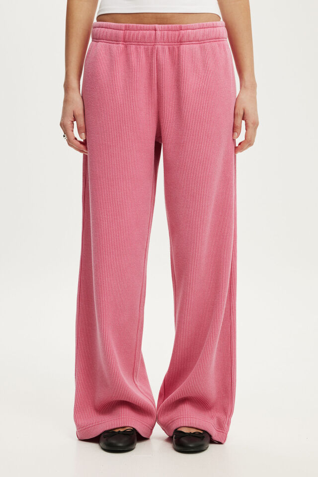 Waffle Sweatpant, WASHED BRIGHT PINK