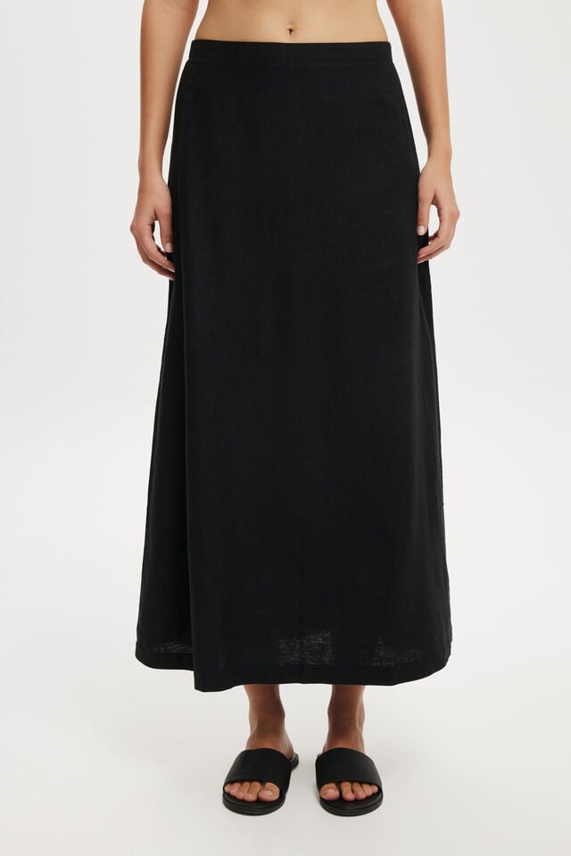 Saia - Haven Maxi A-Line Skirt, BLACK
