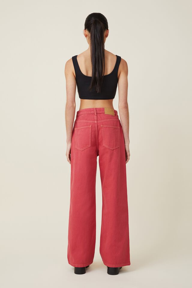 Wide Leg Jean Asia Fit, RUST RED
