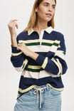 Camiseta - Oversized Long Sleeve Polo, MULTI STRIPE - vista alternativa 4