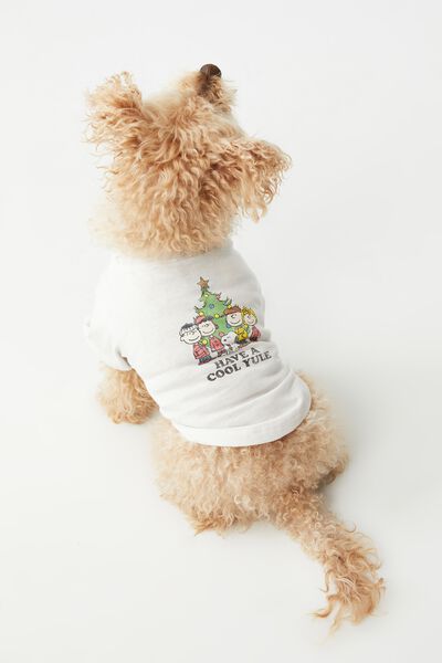 Christmas Pet Graphic Tee, LCN PEA PEANUTS HAVE A COOL YULE/VINTAGE WHT