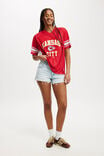 V Neck Lcn Oversized Graphic Tee, LCN NFL KANSAS CITY CHIEFS WHITE/RACING RED - alternate image 2