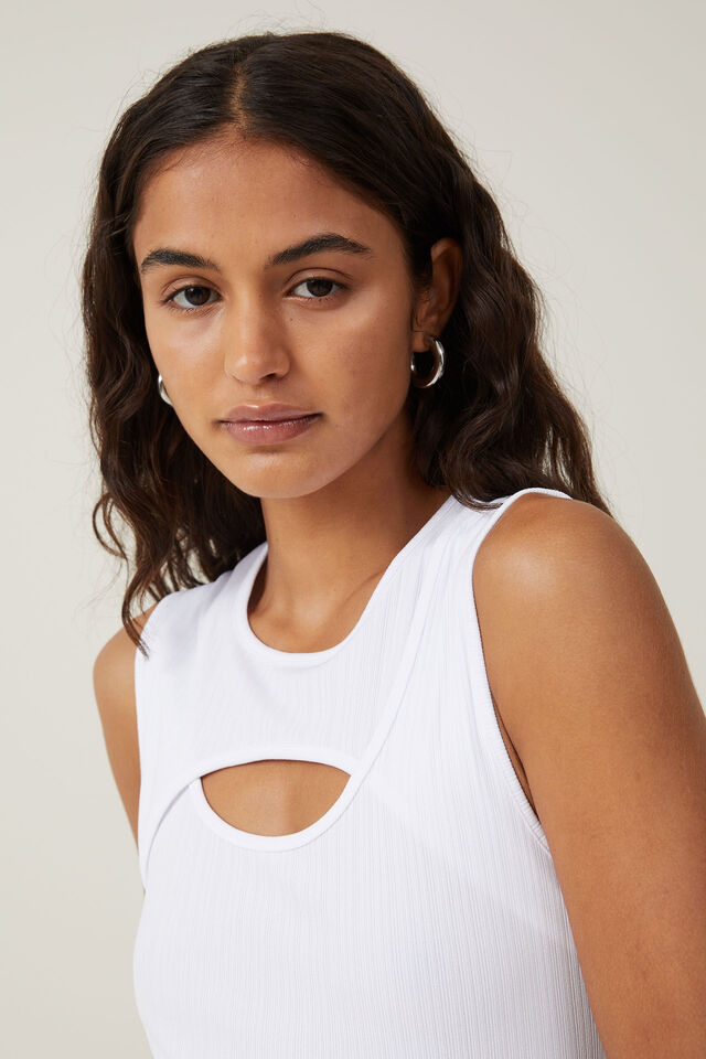 Romy Cut Out Tank, WHITE
