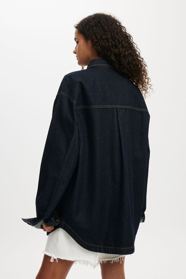 Oversized Denim Shirt, INDIGO