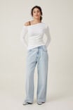 Gabby Off The Shoulder Long Sleeve Top, NATURAL WHITE - alternate image 2