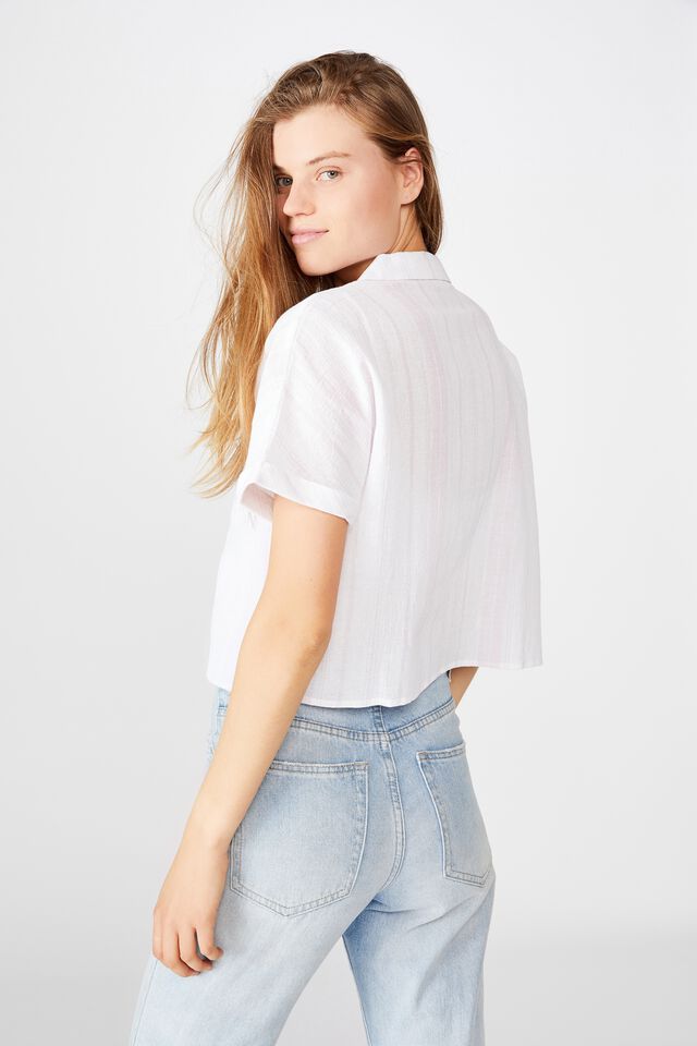 Erin Short Sleeve Shirt, SIENNA STRIPE ORCHID