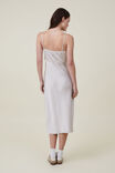 Lace Trim Satin Midi Dress, STONE - alternate image 3