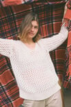 Open Knit Oversized Off Shoulder, PORCELAIN - alternate image 1