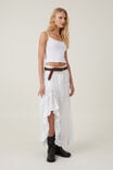 Mylee Ruffle Maxi Skirt, WHITE - alternate image 1