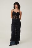 Lace Slip Maxi Dress, BLACK - alternate image 1