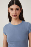 Camiseta - The One Organic Rib Crew Short Sleeve Tee, WASHED ELEMENTAL BLUE - vista alternativa 4