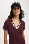 Heritage Knit Polo Mini Dress, CHERRY/STONE - alternate image 4