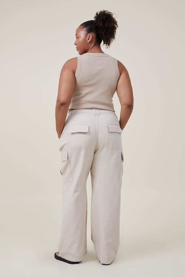 Cotton On Curve high waist pants in stone