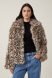 Mimi Faux Fur Jacket, LEOPARD - alternate image 1