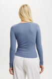 Heidi Picot Trim Long Sleeve Top, ELEMENTAL BLUE - alternate image 3