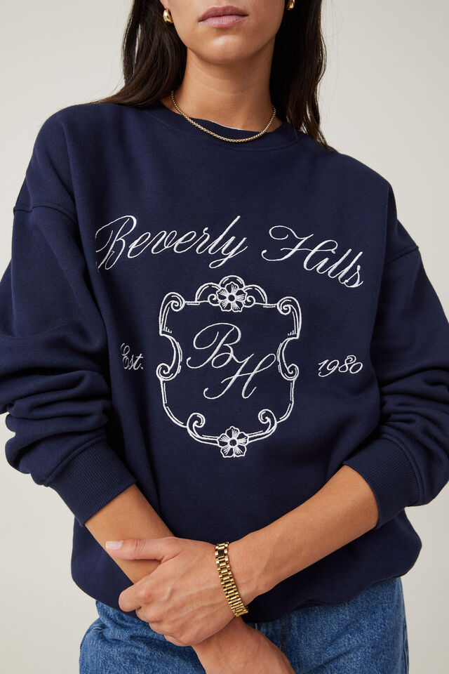 Classic Fleece Graphic Crew Sweatshirt, BEVERLY HILLS / WINTER NIGHT